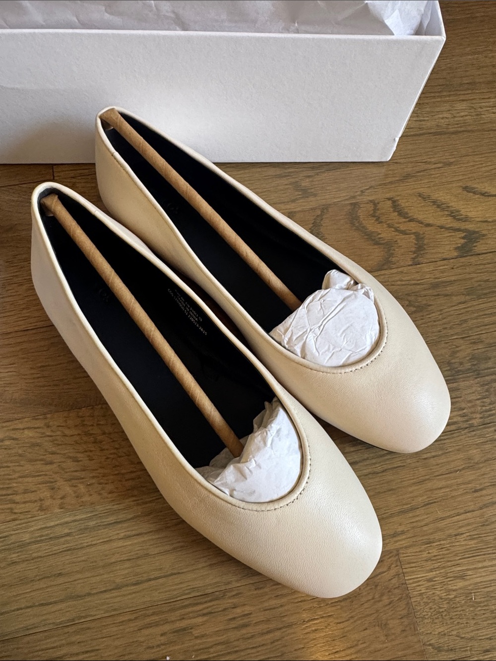 COS Cream Leather Ballet Flats